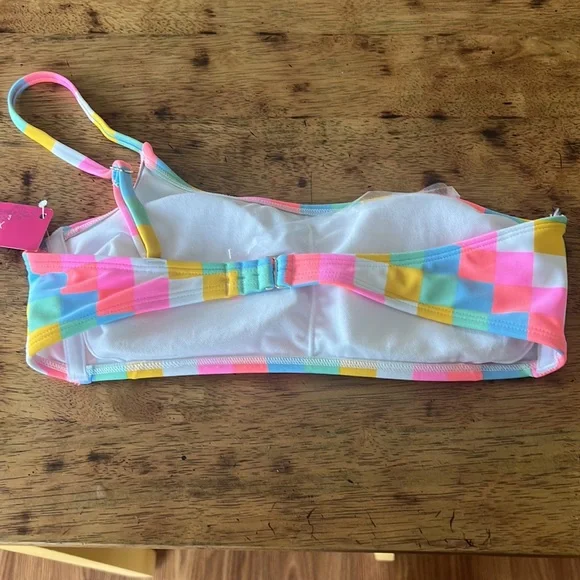 New! Xhilaration Juniors checkered one shoulder swimsuit - Picture 4 of 5